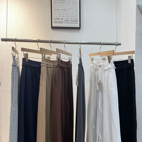 KELTIS Drawstring Wide Leg Trousers